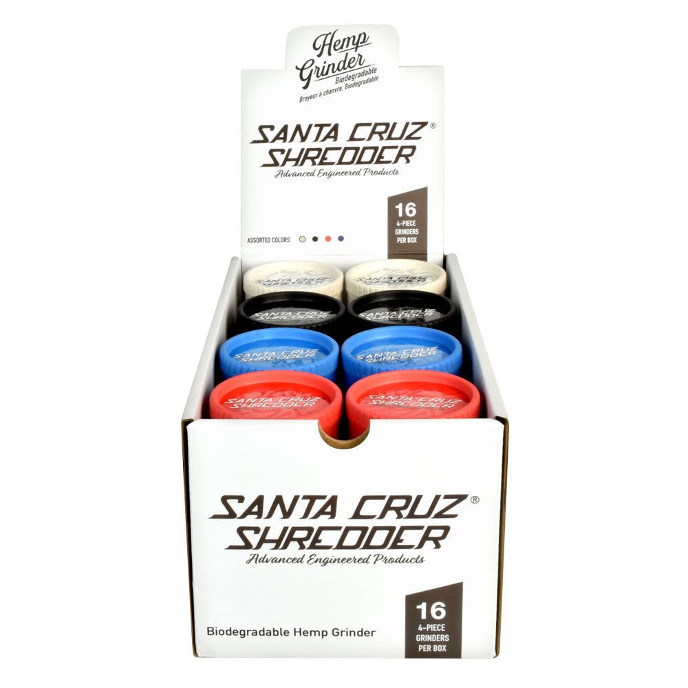 Santa Cruz Shredder Hemp Grinder - 4pc/2.25"/Asst - 16PC DISP